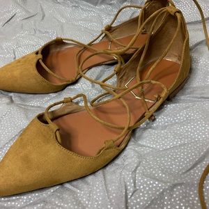 Zara Tie up Flats nwot